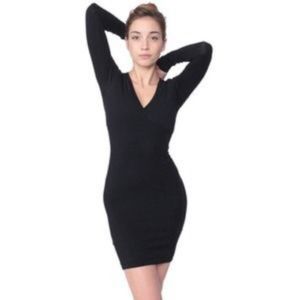 American Apparel Cross Front Black Mini Dress